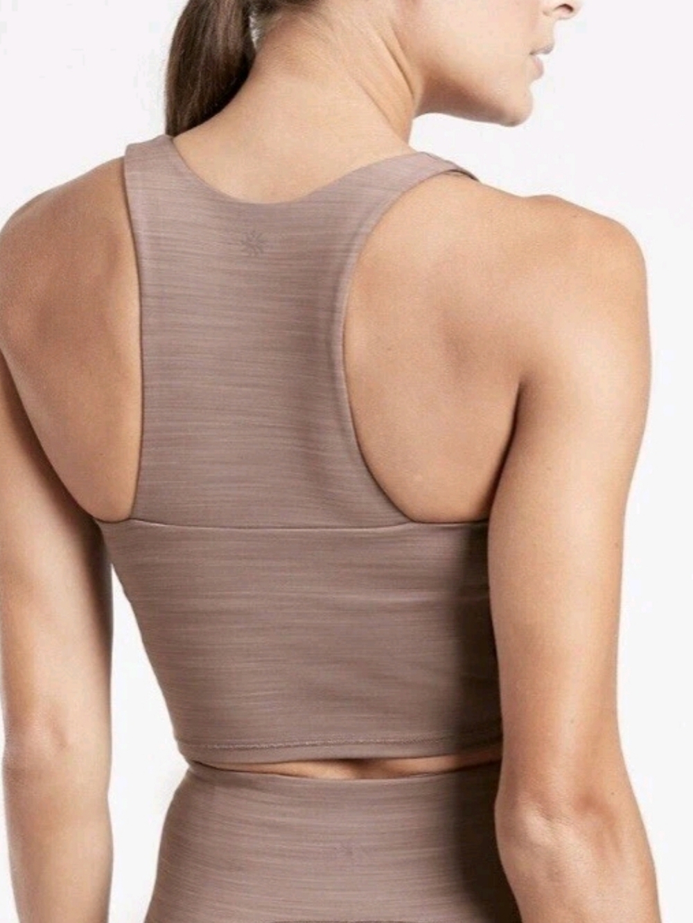 Athleta Ribbed Racerback Cropped Tank Top — Taupe - Picture 2 of 6